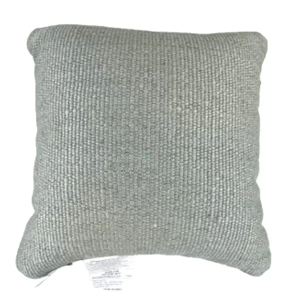 Pottery Barn Mini Chunky Weave Accent Pillow Eucalyptus Handwoven Linen Blend